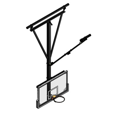 Single Post Front-Braced Stationary Ceiling Hung Basketball Backstop
